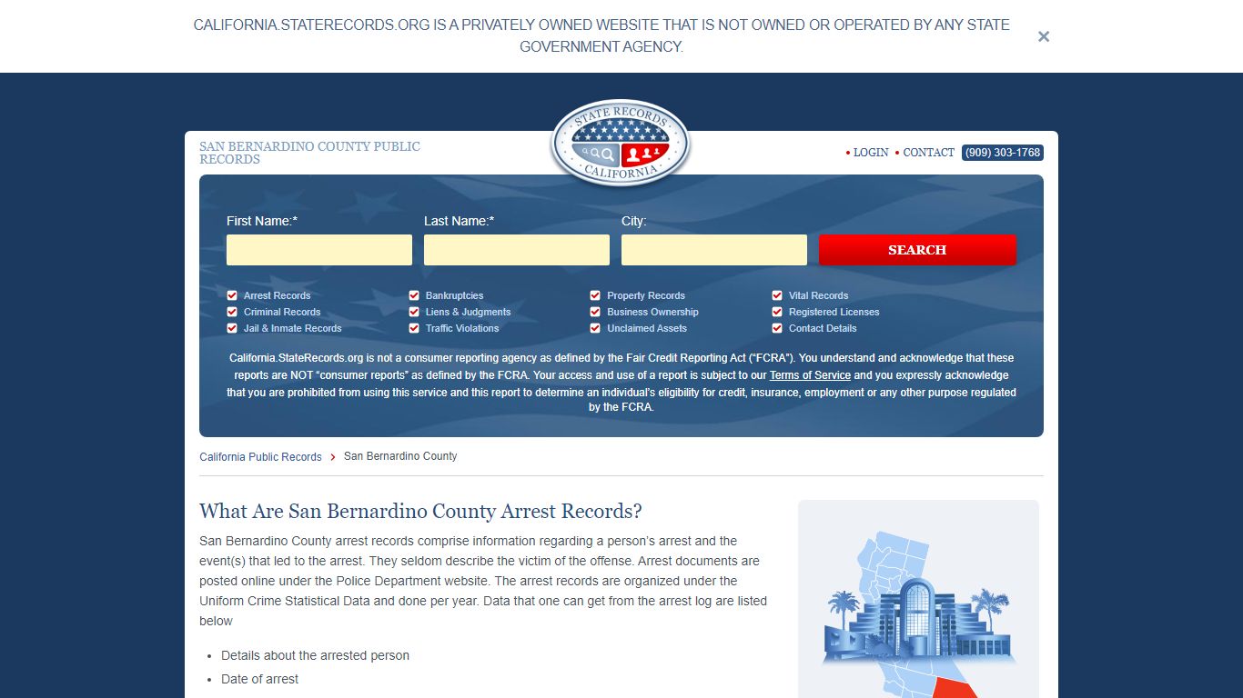 San Bernardino County Arrest, Court, and Public Records | StateRecords.org
